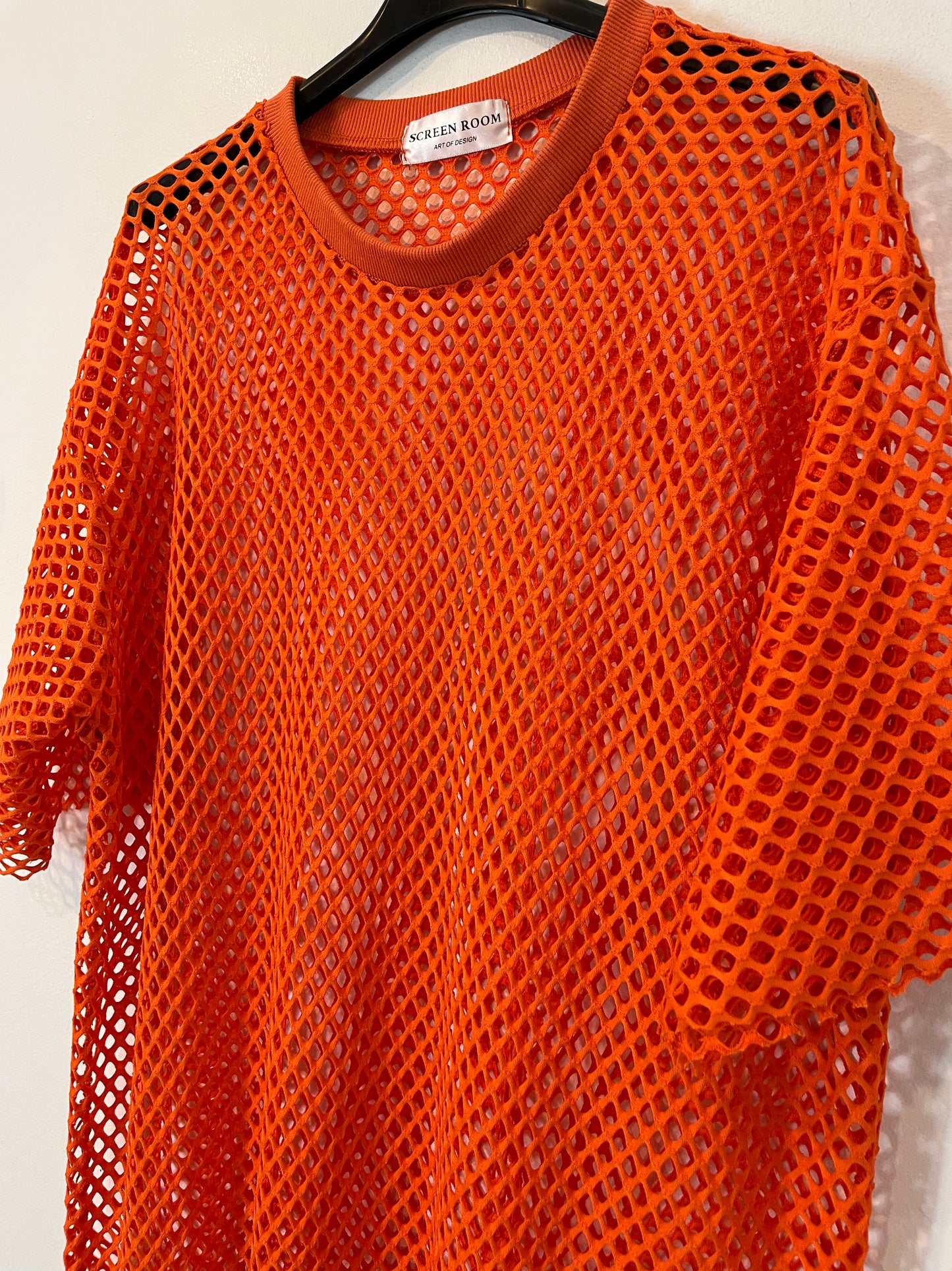 SCREEN ROOM. Orange die-cut dress. Size L