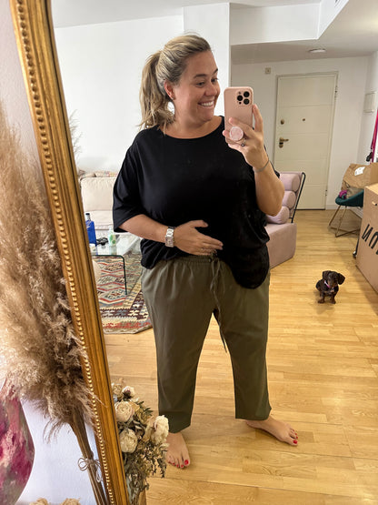 H&M. Pantalón verde fluido T.3xl