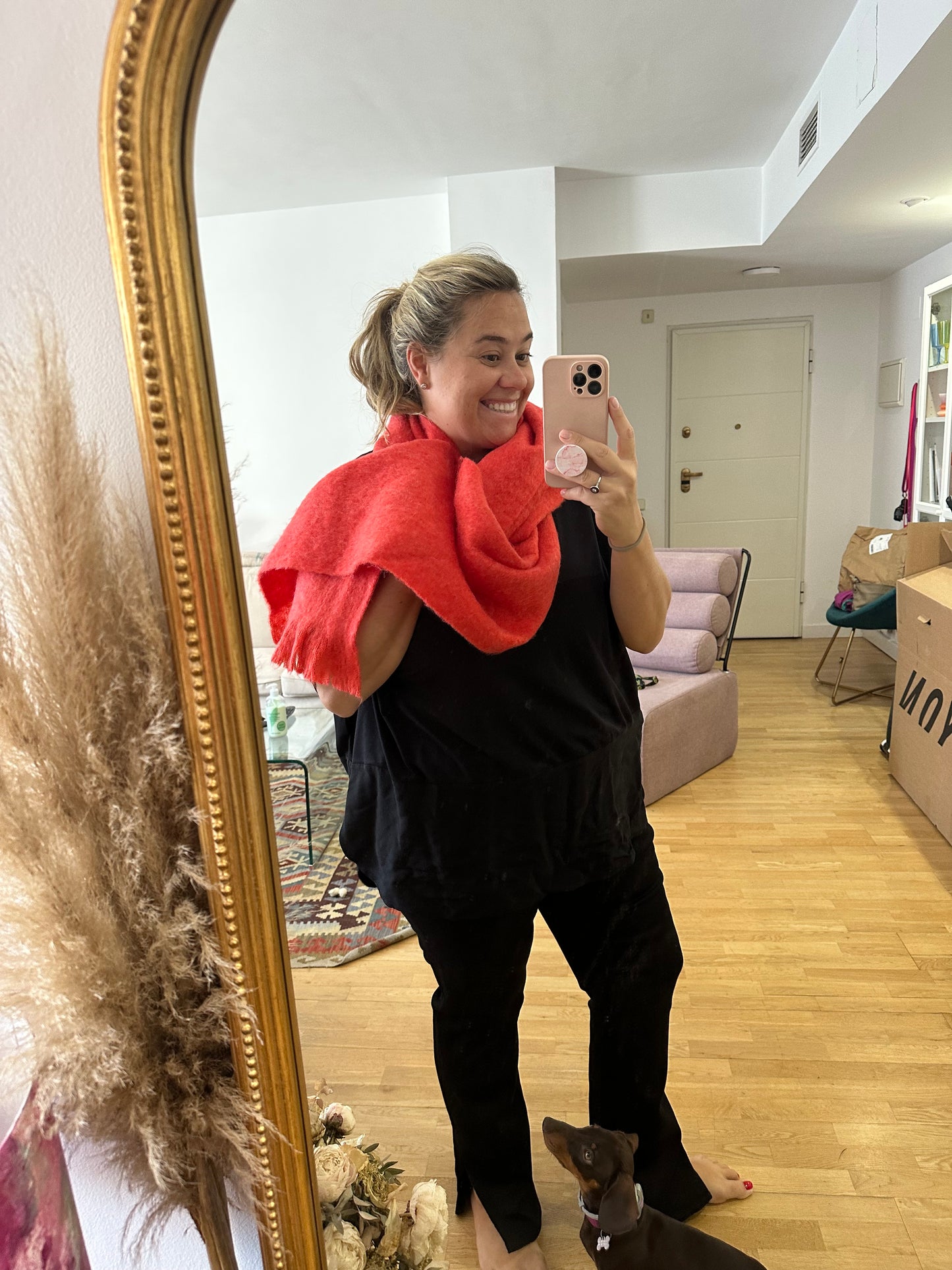 LE GUER. Bufanda naranja