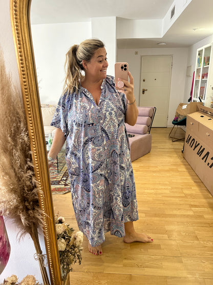 BUGANVILIA. Vestido fluido  amebas  T.u(3XL)