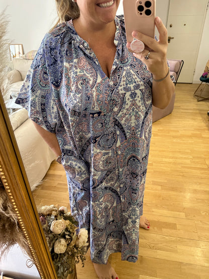 BUGANVILIA. Vestido fluido  amebas  T.u(3XL)