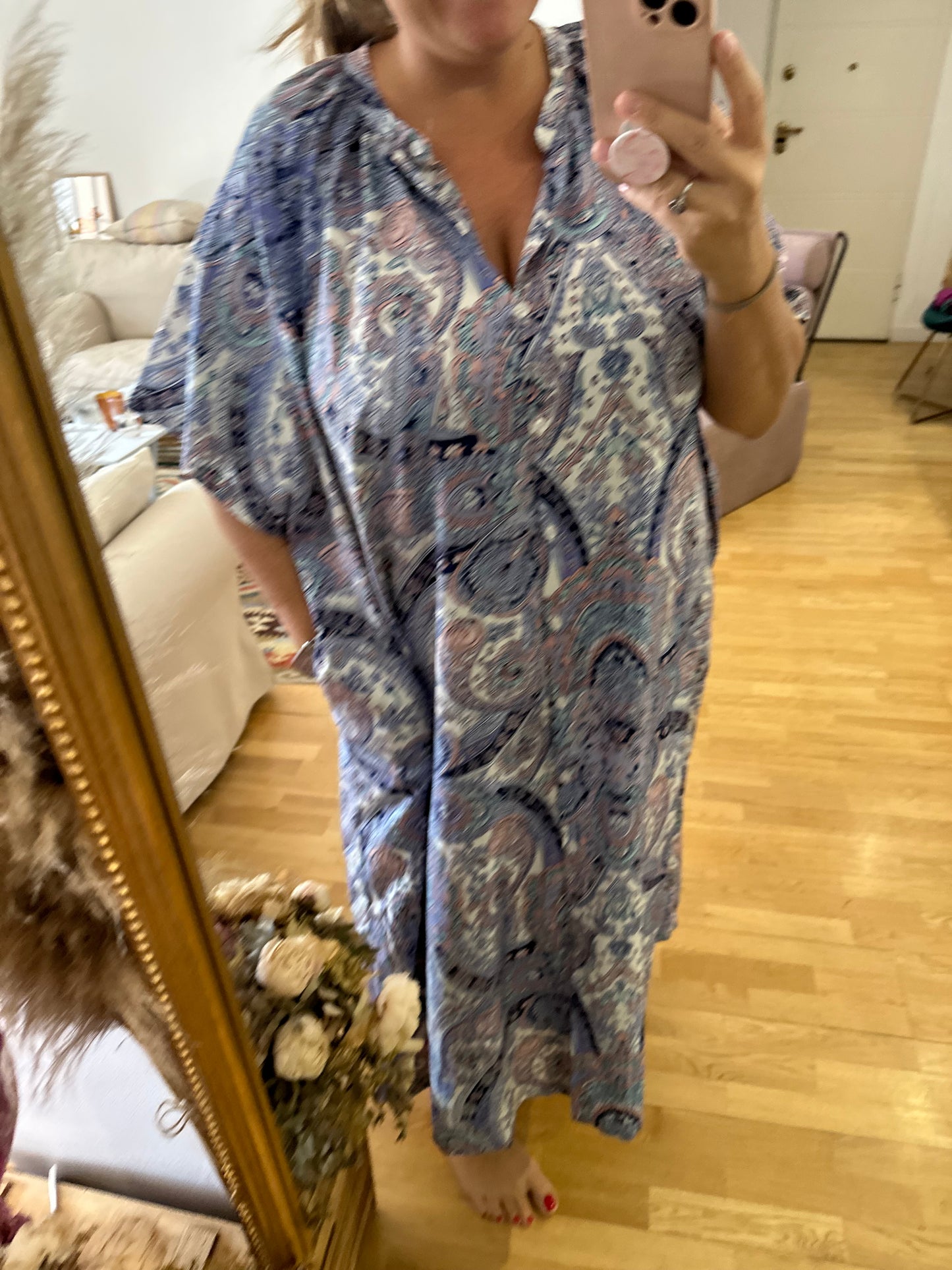 BUGANVILIA. Vestido fluido  amebas  T.u(3XL)