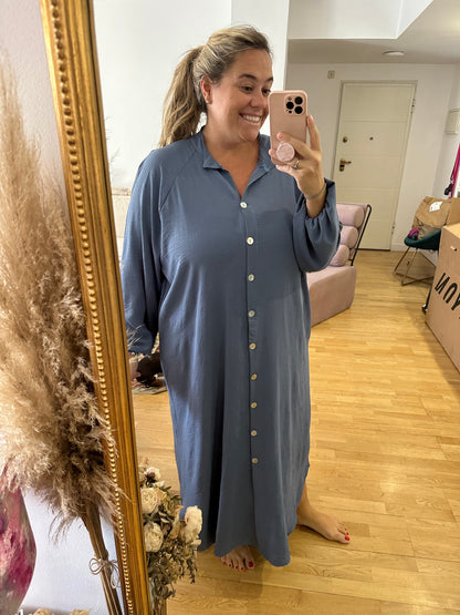 BUGANVILIA. Vestido fluido azul T.u(3XL)