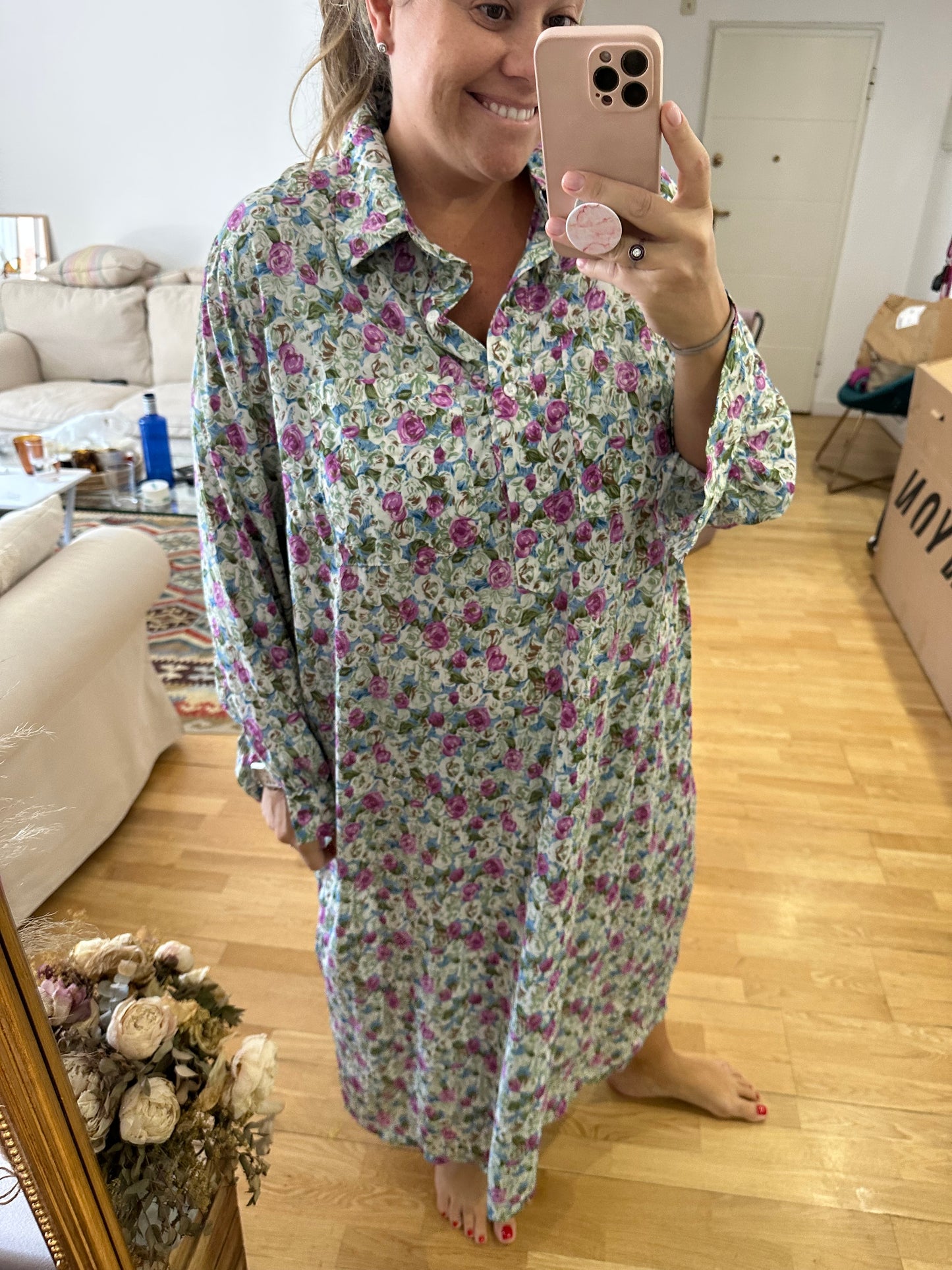 BUGANVILIA. Vestido fluido flores T.u(3xl)