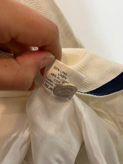 VILAGALLO. Chaqueta beige lino y algodón jaspeada. T 40