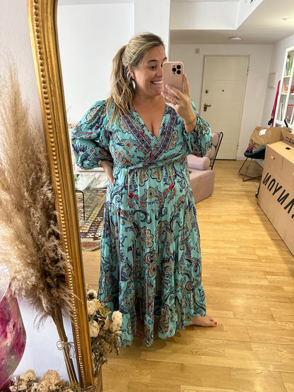 OTRAS. Vestido turquesa amebas T.u(3xl)