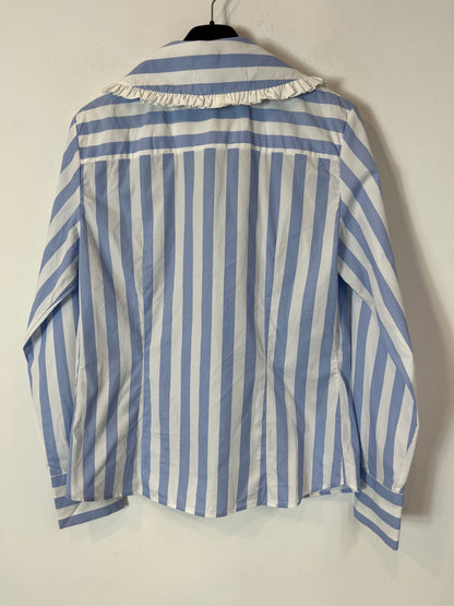 UTERQÜE. Blusa rayas detalle cuello. T S