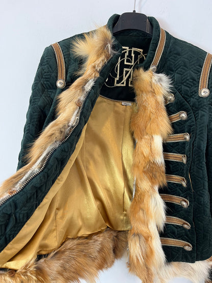 HIGHLY PREPPY. Chaqueta verde pelo extraíble. T S