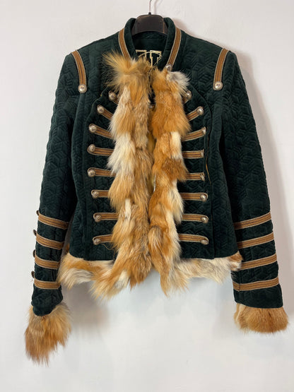 HIGHLY PREPPY. Chaqueta verde pelo extraíble. T S