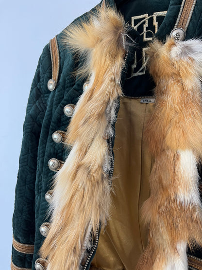 HIGHLY PREPPY. Chaqueta verde pelo extraíble. T S