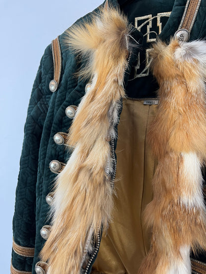 HIGHLY PREPPY. Chaqueta verde pelo extraíble. T S