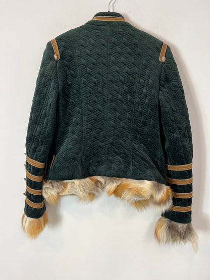 HIGHLY PREPPY. Chaqueta verde pelo extraíble. T S