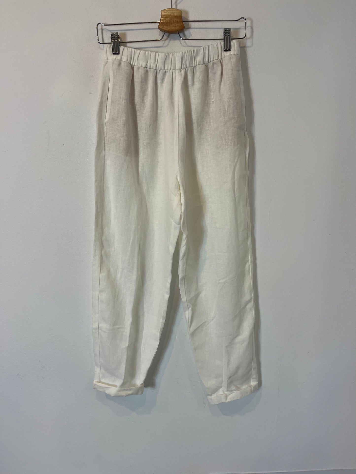 ZARA. White linen trousers. XS