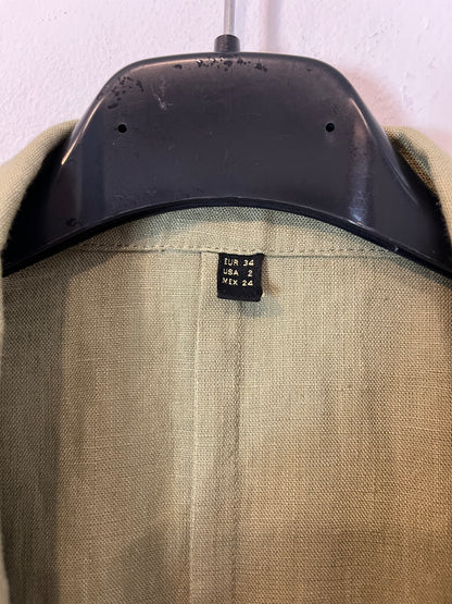 MASSIMO DUTTI. Blazer lino verde. T 34