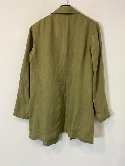 MASSIMO DUTTI. Blazer lino verde. T 34