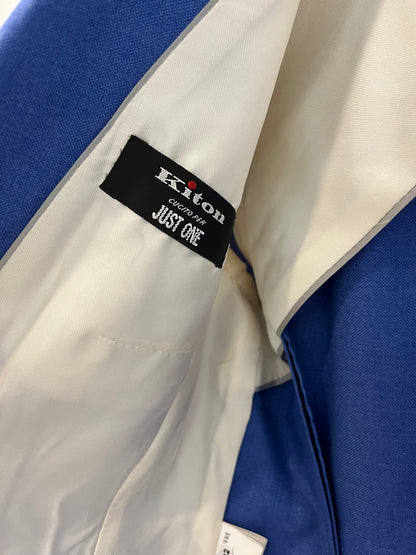 KITON. Blue cashmere and silk blazer. Size 42 (M)