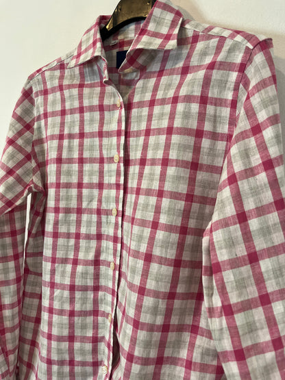 BCORNER. Blusa con lino cuadros T.42(s)