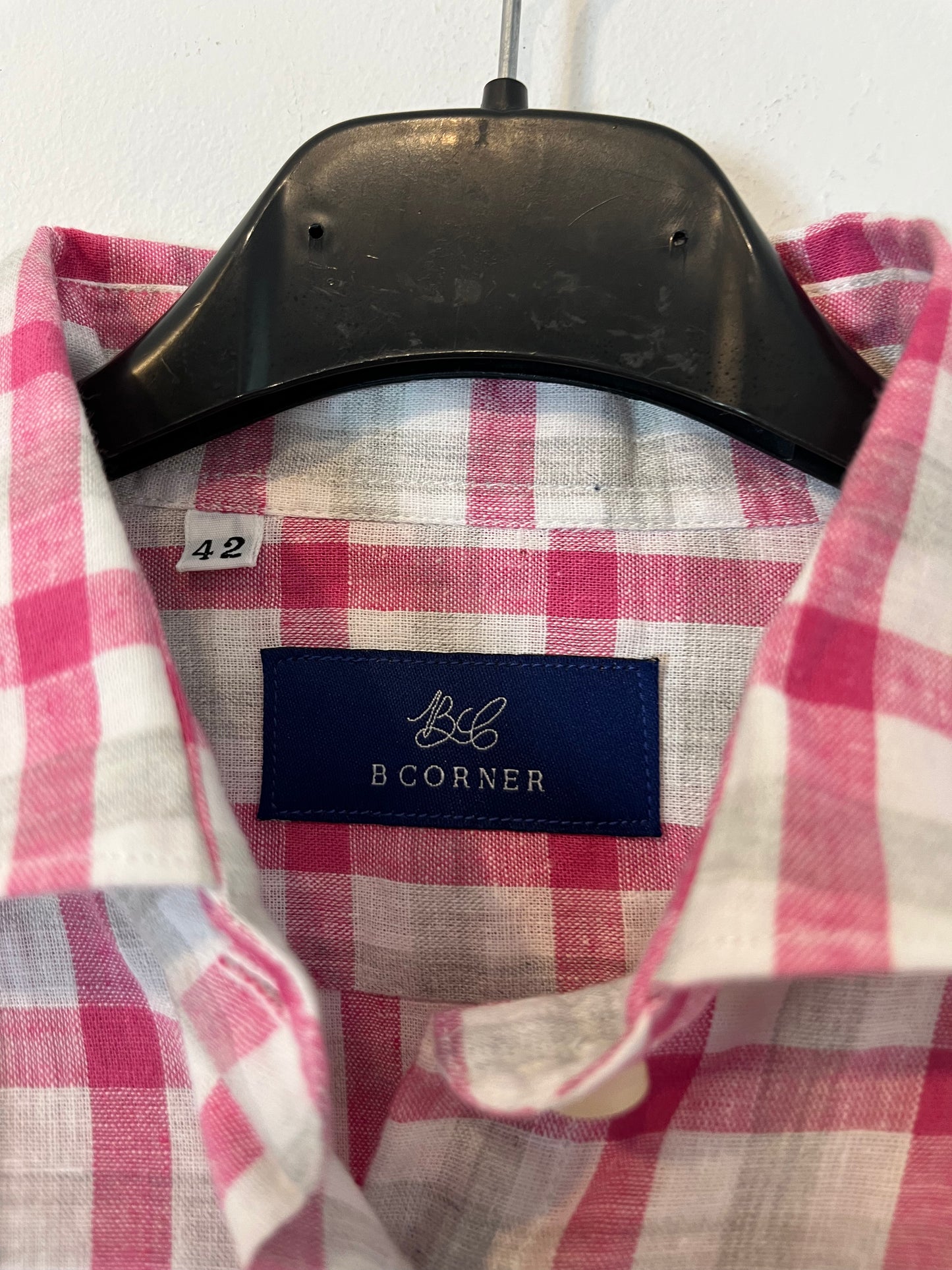 BCORNER. Blusa con lino cuadros T.42(s)