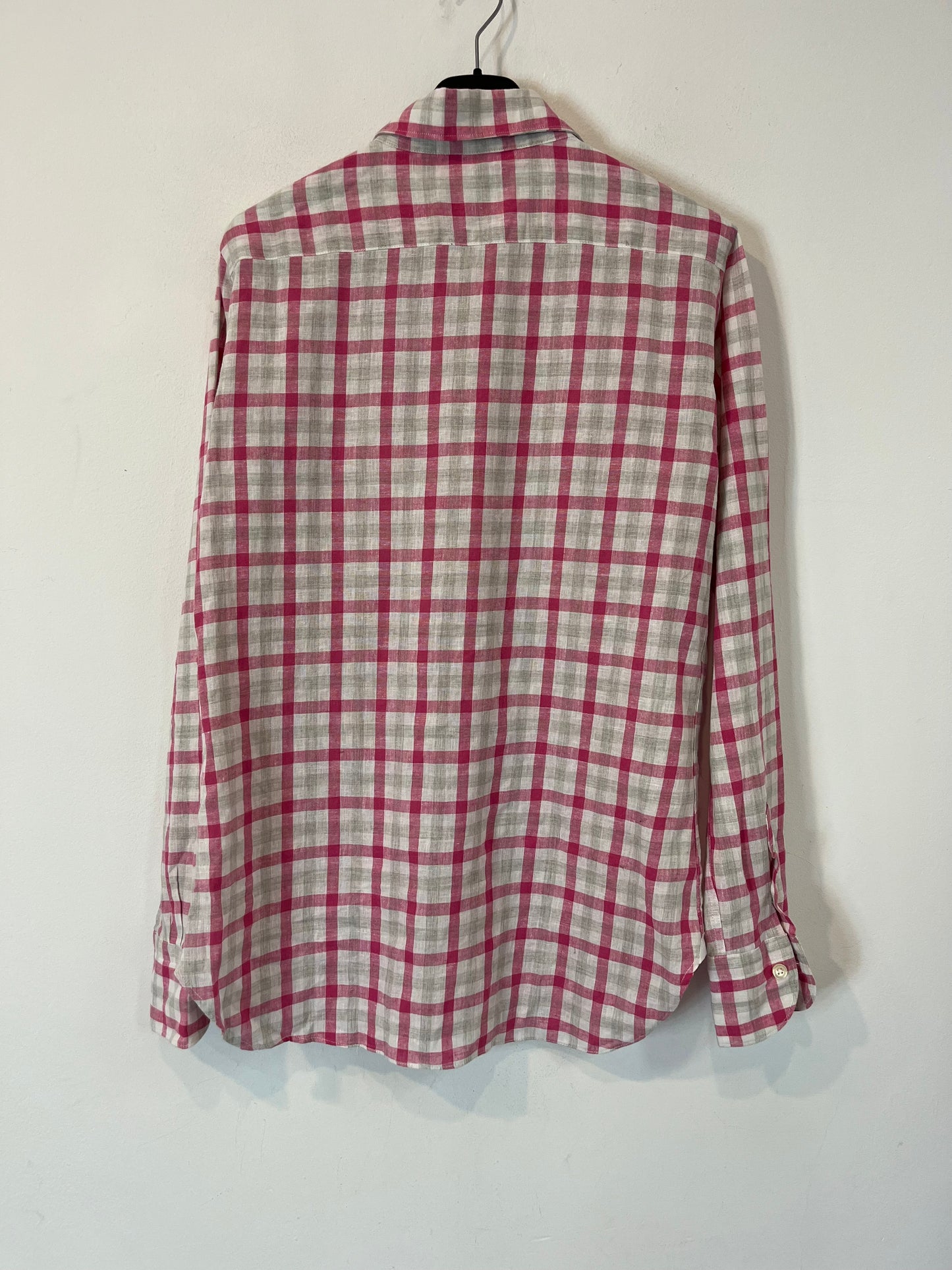 BCORNER. Blusa con lino cuadros T.42(s)