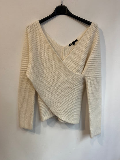 MAJE. Jersey claro angora escote cruzado. T 1(S)