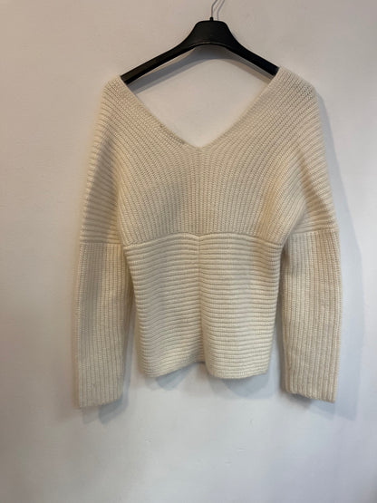 MAJE. Jersey claro angora escote cruzado. T 1(S)