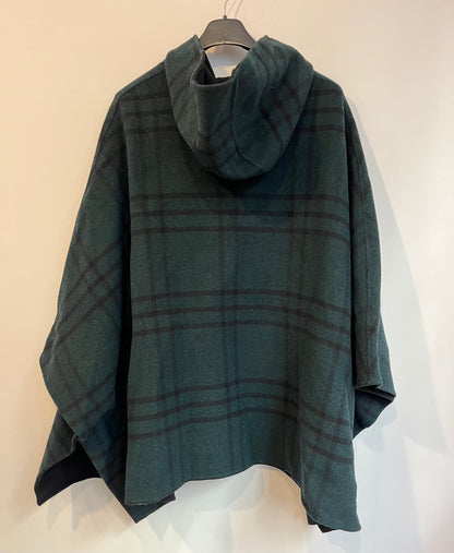 UTERQÜE. Capa lana cuadros reversible. T M