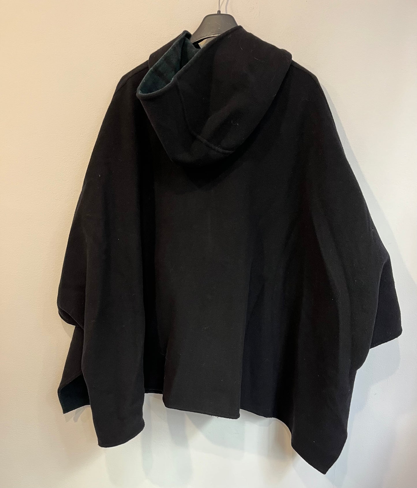 UTERQÜE. Capa lana cuadros reversible. T M