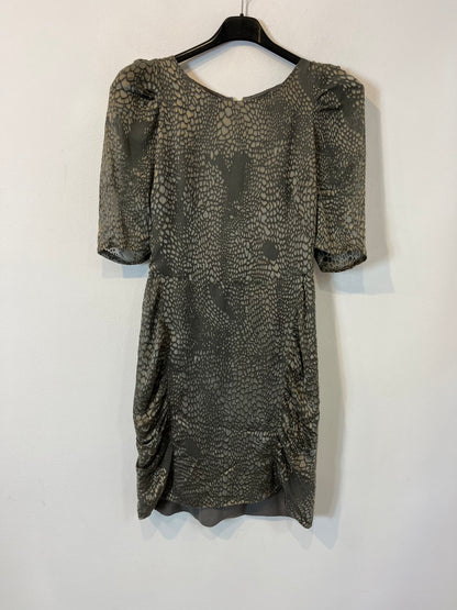 SANDRO. Green silk dress. Size 1 (XS/S)