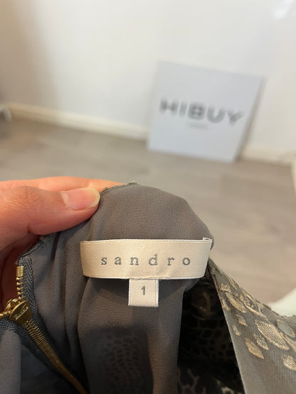 SANDRO. Green silk dress. Size 1 (XS/S)