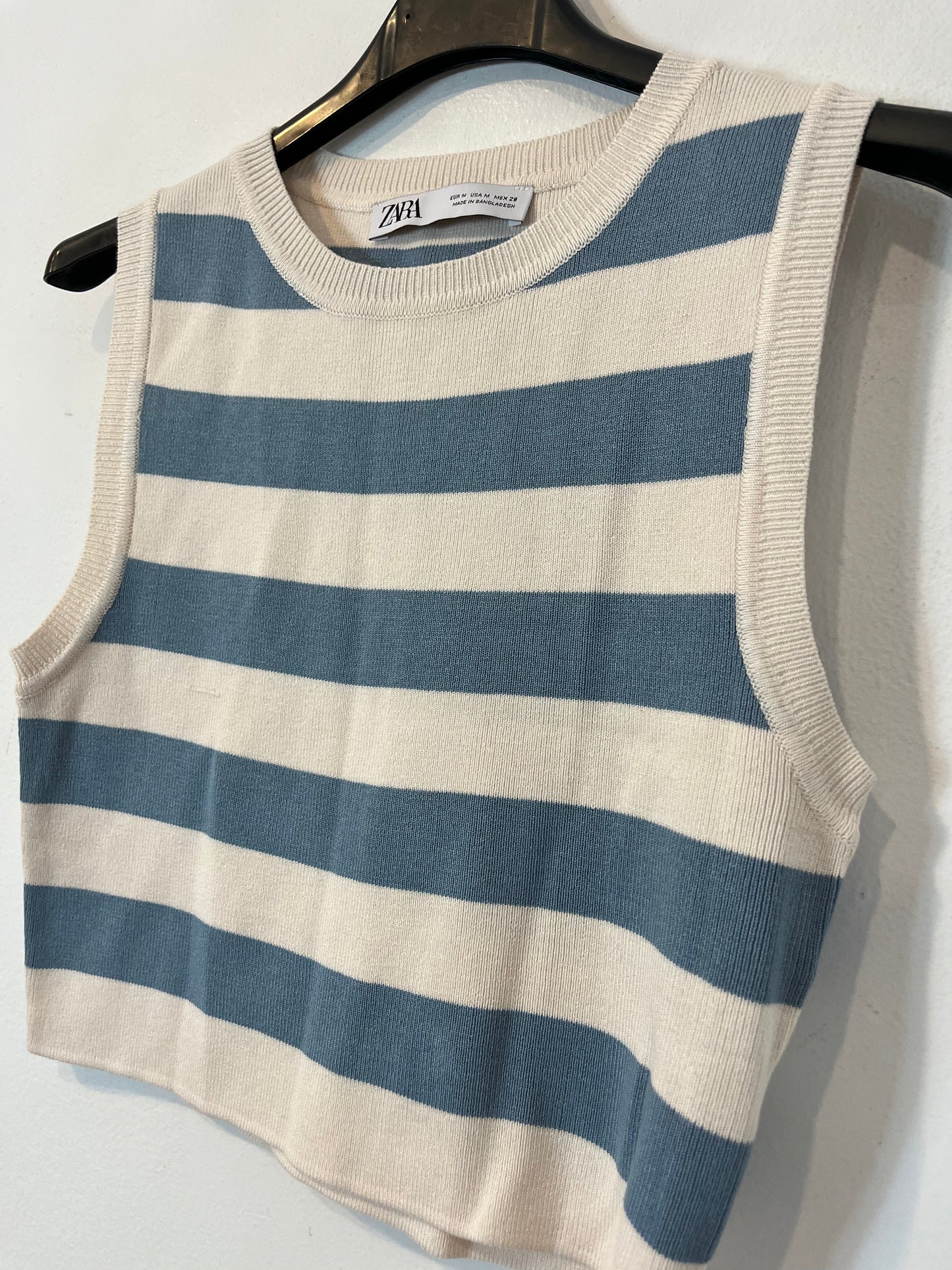 ZARA. Striped knit top. TM