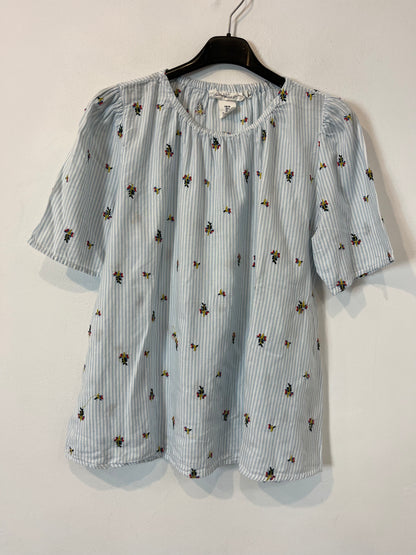 H&amp;M. Embroidered striped blouse. TS