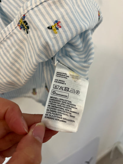 H&amp;M. Embroidered striped blouse. TS