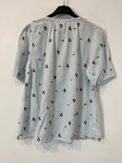 H&amp;M. Embroidered striped blouse. TS