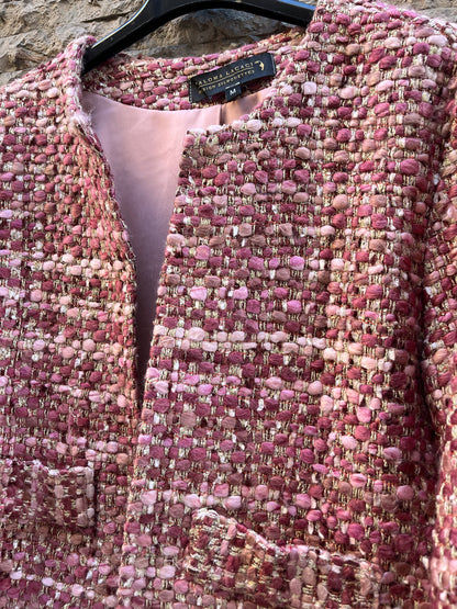 PALOMA LACACI. Chaqueta tweed tonos rosas. T M