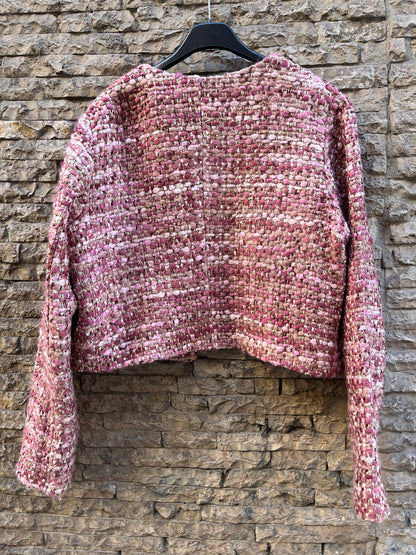 PALOMA LACACI. Chaqueta tweed tonos rosas. T M