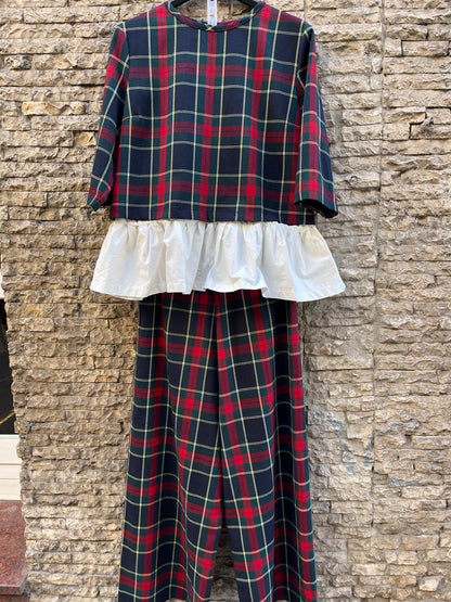 COOSY. Top punto cuadros volante extraíble. T XS