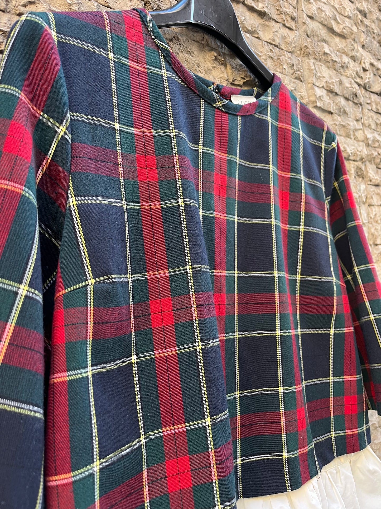 COOSY. Top punto cuadros volante extraíble. T XS