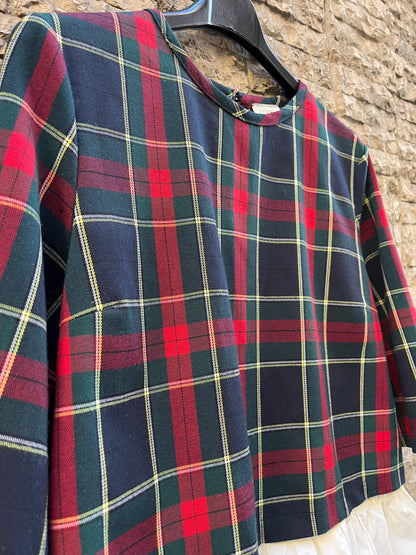 COOSY. Top punto cuadros volante extraíble. T XS