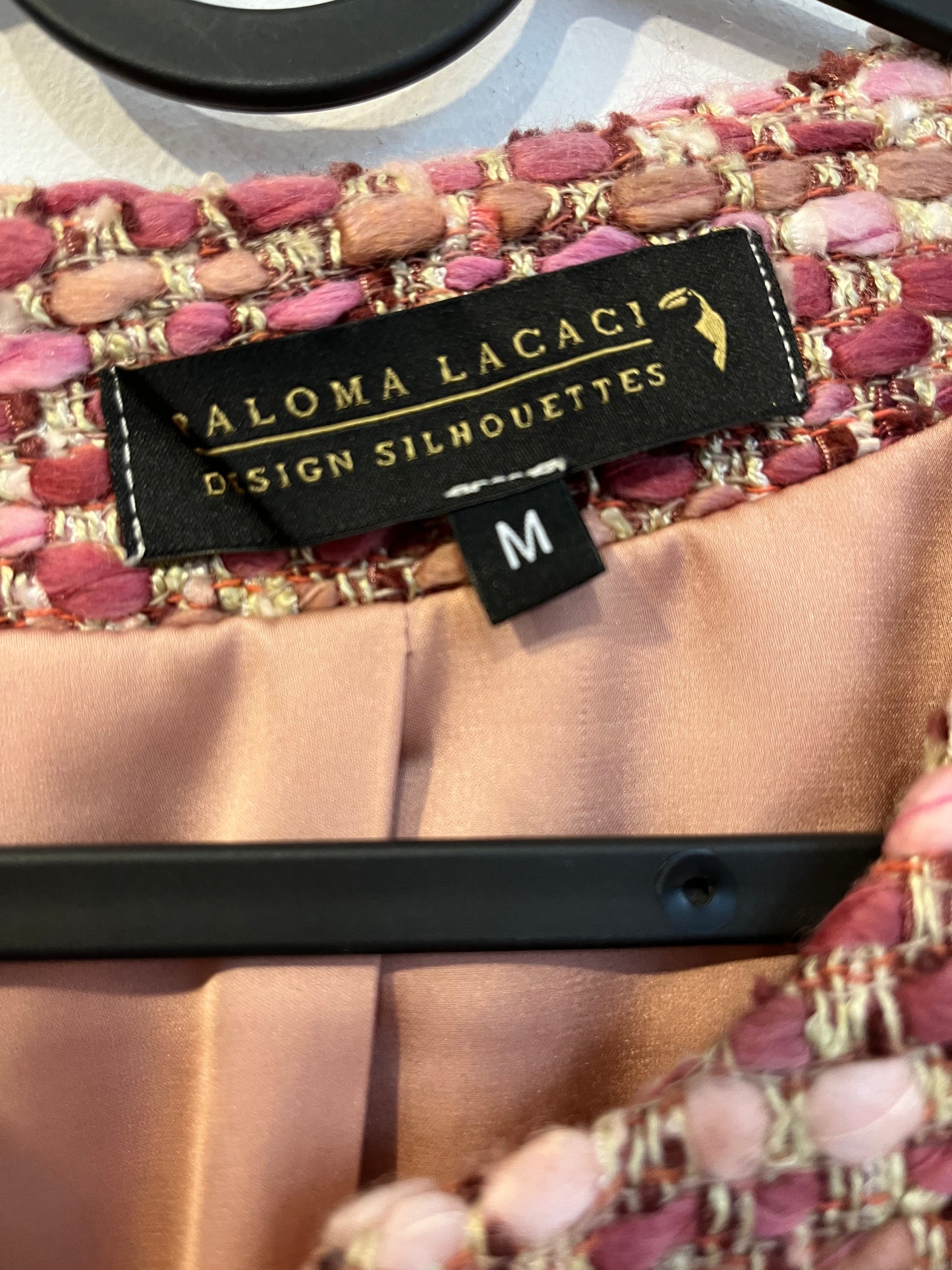 PALOMA LACACI. Chaqueta tweed tonos rosas. T M