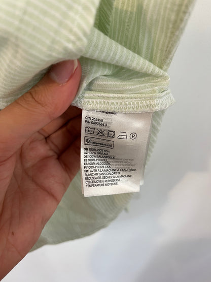 H&amp;M. Light green striped shirt. TS/M