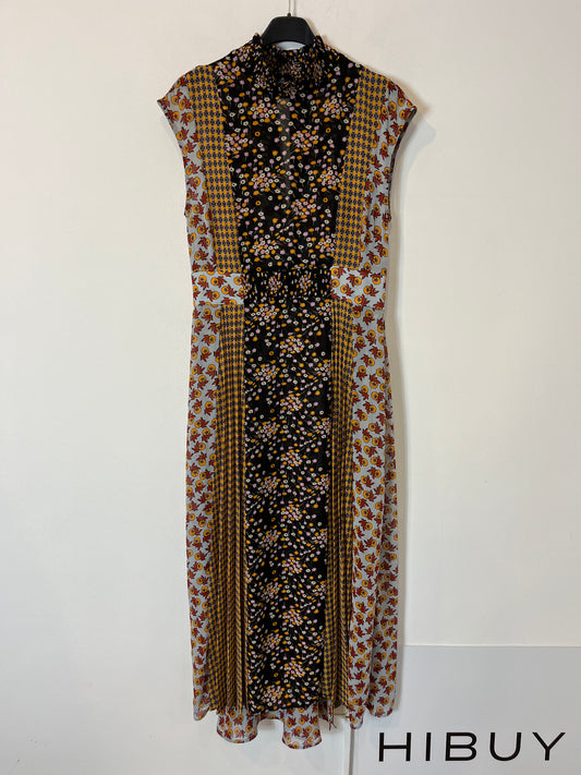 SFERA. Vestido largo fluido estampado. T L