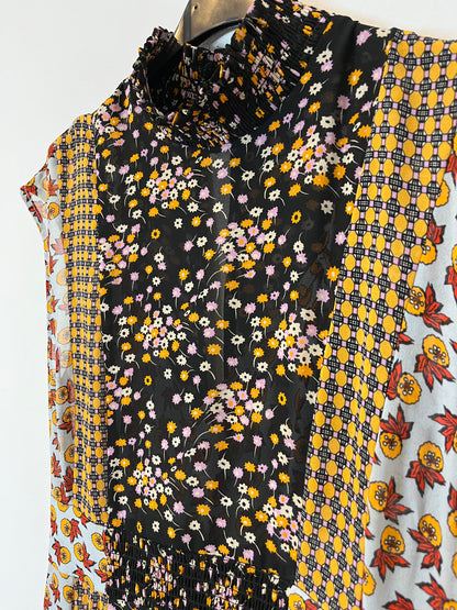 SFERA. Vestido largo fluido estampado. T L