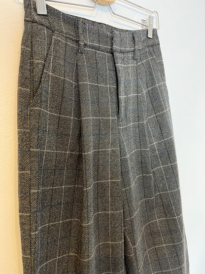 OTRAS. Pantalón pinzas cuadros gris. T XS/S