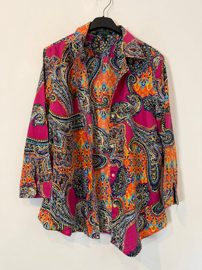 RALPH LAUREN. Camisa de algodón con estampados rosas
