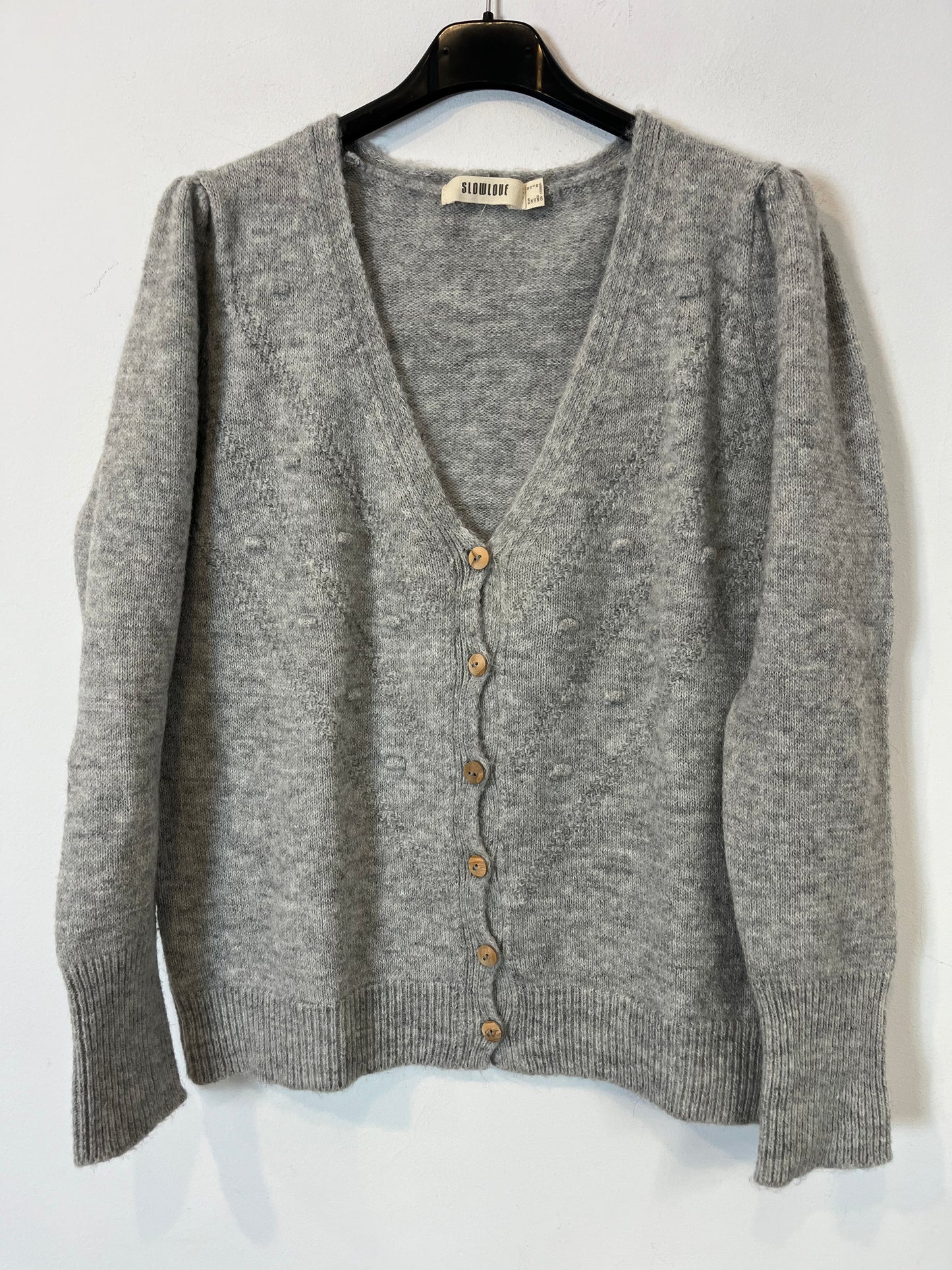 SLOWLOVE. Gray bodoque knit jacket. TM