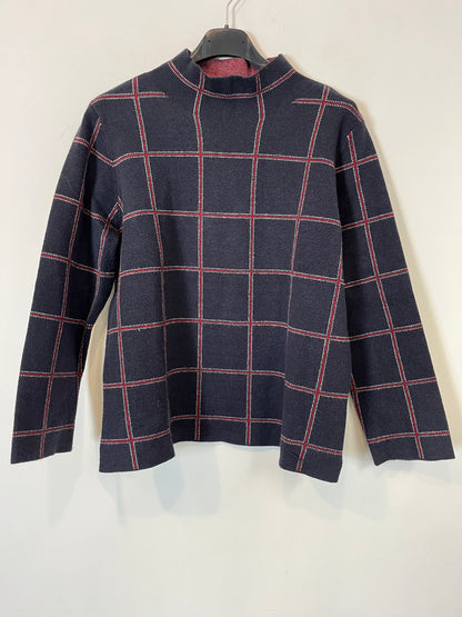 SFERA. Top punto elástico azul cuadros. T M