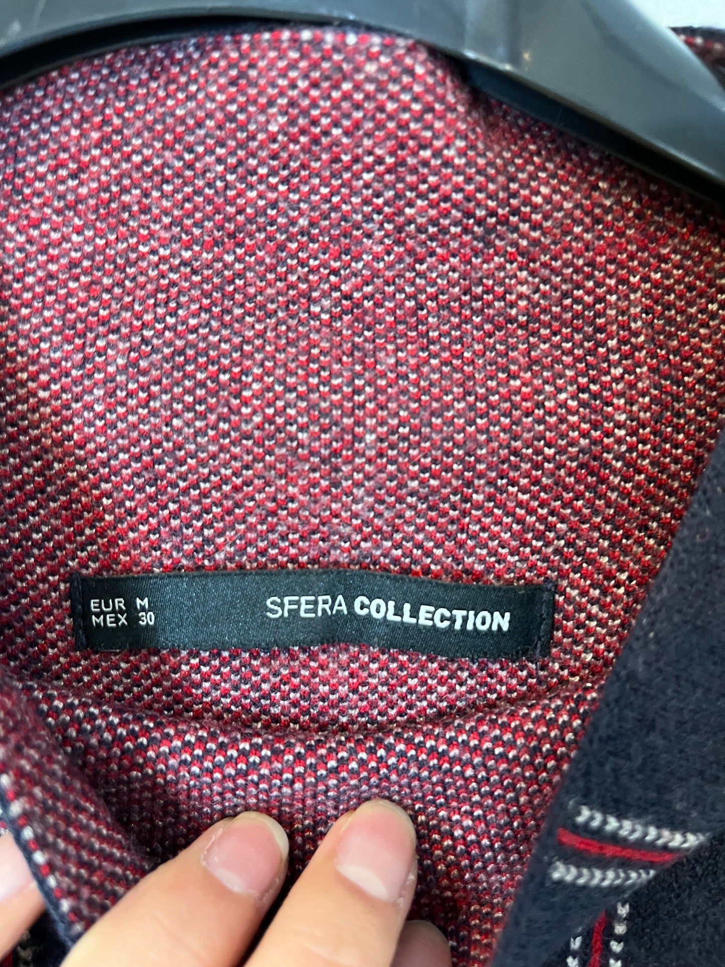 SFERA. Top punto elástico azul cuadros. T M