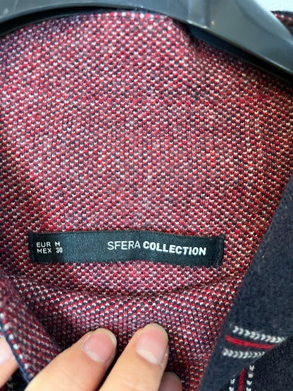 SFERA. Top punto elástico azul cuadros. T M