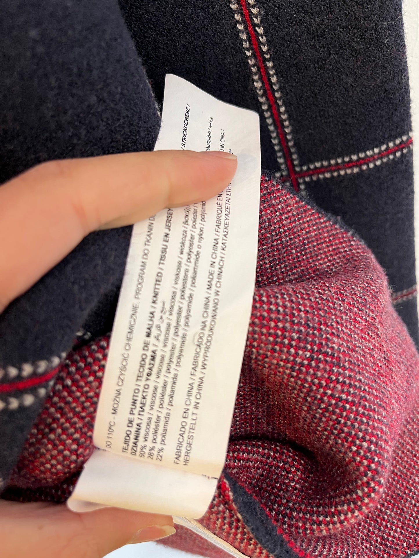 SFERA. Top punto elástico azul cuadros. T M