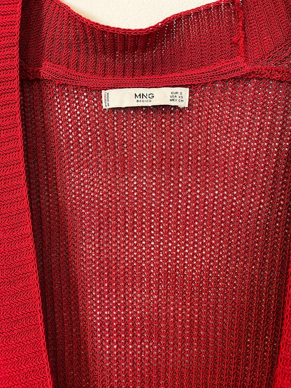 MANGO. Chaqueta hilo fluida color vino. T S